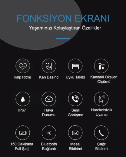 You Watch F3 YF309 PRO You Smart Silicon Akıllı Kol Saati - Görsel 4